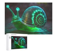 1000 PCS Jigsaw Puzzle for Adults Glowing Fantasy Snail Artwork Puzzle for Adults Fun Games Staycation Kill Time Birthday And Unique Gifts 1000 PCS
