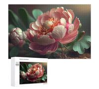 1000 PCS Jigsaw Puzzle for Adults Glowing Peony Bloom-2 Puzzle for Adults Fun Games Staycation Kill Time Birthday And Unique Gifts 1000 PCS