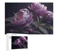 1000 PCS Jigsaw Puzzle for Adults Glowing Peony Flowers-2 Puzzle for Adults Fun Games Staycation Kill Time Birthday And Unique Gifts 1000 PCS