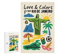 1000 PCS Jigsaw Puzzle for Adults, Love & Colors from Rio De Janeiro Artwork, A Relaxing Challenge for Adult Puzzle Enthusiasts, for Family Fun