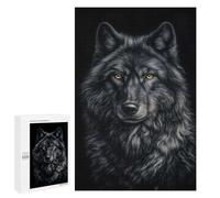 1000 PCS Jigsaw Puzzle for Adults Majestic Black Wolf Portrait Jigsaws for Adults Anti-Stress Toys A Work of Art Unique Gifts for Birthday And Christmas 1000 PCS