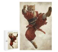 1000 PCS Jigsaw Puzzle for Adults Martial Arts Kung Fu Shaolin Cat Adult Jigsaw Puzzle Brain Teaser Game Stress Reliever Unique Gifts for Birthday And Christmas 1000 PCS