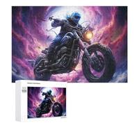1000 PCS Jigsaw Puzzle for Adults Motorcycle Ride Through Cosmic Clouds Puzzle for Adults Fun Games Staycation Kill Time Birthday And Unique Gifts 1000 PCS