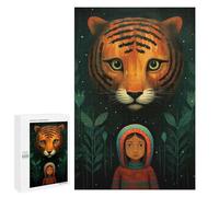 1000 PCS Jigsaw Puzzle for Adults My Friend Tiger Adult Jigsaw Puzzle Brain Teaser Game Stress Reliever Unique Gifts for Birthday And Christmas 1000 PCS