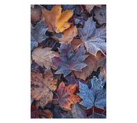 1000 PCS Jigsaw Puzzle for Adults Personalized Picture Puzzles for Game Nights Gifts Animal Puzzles Customized Frost Covered Leaves Wooden Puzzle for Family, Birthday, Wedding,