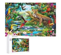 1000 PCS Jigsaw Puzzle for Adults Rainforest Wildlife Paradise Puzzle for Adults Fun Games Staycation Kill Time Birthday And Unique Gifts 1000 PCS