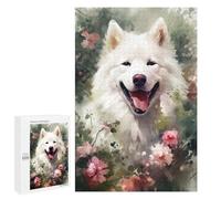 1000 PCS Jigsaw Puzzle for Adults Samoyed Dog Watercolor Jigsaws for Adults Anti-Stress Toys A Work of Art Unique Gifts for Birthday And Christmas 1000 PCS