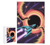 1000 PCS Jigsaw Puzzle for Adults Spaceship near A Black Hole Adult Jigsaw Puzzle Brain Teaser Game Stress Reliever Unique Gifts for Birthday And Christmas 1000 PCS