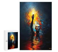 1000 PCS Jigsaw Puzzle for Adults The Keeper Beneath The Flood - The Hand That Held The Flame Adult Jigsaw Puzzle Brain Teaser Game Stress Reliever Unique Gifts for Birthday And Christmas 1000 PCS