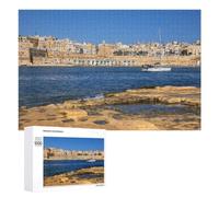 1000 PCS Jigsaw Puzzle for Adults, Valletta Skyline in Malta Artwork, A Relaxing Challenge for Adult Puzzle Enthusiasts, for Cosy Nights