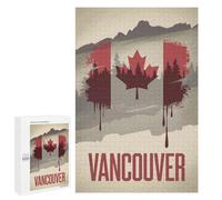 1000 PCS Jigsaw Puzzle for Adults Vancouver Canada Flag Adult Jigsaw Puzzle Brain Teaser Game Stress Reliever Unique Gifts for Birthday And Christmas 1000 PCS
