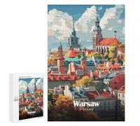 1000 PCS Jigsaw Puzzle for Adults, Warsaw Cityscape Artwork, A Thoughtful Gift Idea for Adults Who Enjoy Puzzles, for Puzzle Fans
