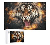 1000 PCS Jigsaw Puzzle for Adults Wild Tiger Roar Nature's Power Puzzle for Adults Fun Games Staycation Kill Time Birthday And Unique Gifts 1000 PCS