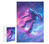1000 PCS Jigsaw Puzzle for Teenagers Astronaut Snowboarding in Space-3 Jigsaw Puzzles for Adults Analysis And Logic Every Piece Is Unique - Brainteaser Family Games 1000 PCS