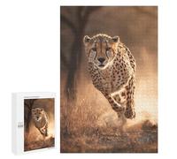1000 PCS Jigsaw Puzzle for Teenagers Cheetah Running in Savannah Jigsaws for Adults Puzzle Difficult Challenge Fun Activities at Home Great Gift for Gaming 1000 PCS