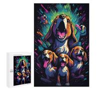 1000 PCS Jigsaw Puzzle for Teenagers Colorful Beagle Art Print-1 Jigsaw Puzzles for Adults Analysis And Logic Every Piece Is Unique - Brainteaser Family Games 1000 PCS