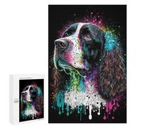 1000 PCS Jigsaw Puzzle for Teenagers Colorful Cocker Spaniel Art Print-2 Jigsaw Puzzles for Adults Analysis And Logic Every Piece Is Unique - Brainteaser Family Games 1000 PCS