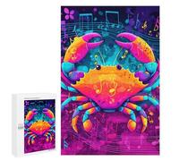 1000 PCS Jigsaw Puzzle for Teenagers Colorful Musical Crab Art Print Jigsaw Puzzles for Adults Analysis And Logic Every Piece Is Unique - Brainteaser Family Games 1000 PCS