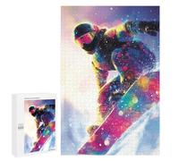1000 PCS Jigsaw Puzzle for Teenagers Colorful Snowboarder Art Print Jigsaw Puzzles for Adults Analysis And Logic Every Piece Is Unique - Brainteaser Family Games 1000 PCS