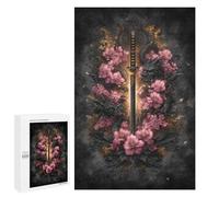1000 PCS Jigsaw Puzzle for Teenagers Dragon Sword with Flowers Art Print Jigsaw Puzzles for Adults Analysis And Logic Every Piece Is Unique - Brainteaser Family Games 1000 PCS