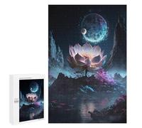 1000 PCS Jigsaw Puzzle for Teenagers Enchanted Lotus Pond Night Scene Jigsaws for Adults Puzzle Difficult Challenge Fun Activities at Home Great Gift for Gaming 1000 PCS