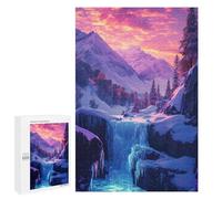 1000 PCS Jigsaw Puzzle for Teenagers Frosty Mountain Waterfall Sunset Jigsaws for Adults Puzzle Difficult Challenge Fun Activities at Home Great Gift for Gaming 1000 PCS