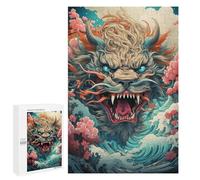 1000 PCS Jigsaw Puzzle for Teenagers Japanese Mythical Beast Illustration Jigsaw Puzzles for Adults Analysis And Logic Every Piece Is Unique - Brainteaser Family Games 1000 PCS