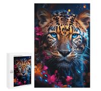1000 PCS Jigsaw Puzzle for Teenagers Leopard with Blue Eyes -4 Adult Jigsaw Puzzles Staycation Kill Time Every Piece Is Unique - Great Gift for Gaming 1000 PCS
