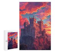 1000 PCS Jigsaw Puzzle for Teenagers Medieval Castle Sunset-4 Jigsaws for Adults Puzzle Difficult Challenge Fun Activities at Home Great Gift for Gaming 1000 PCS