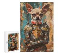 1000 PCS Jigsaw Puzzle for Teenagers Medieval Knight Dog Armor-4 Adult Jigsaw Puzzles Staycation Kill Time Every Piece Is Unique - Great Gift for Gaming 1000 PCS