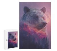 1000 PCS Jigsaw Puzzle for Teenagers Nature's Majesty Bear & Moon Jigsaws for Adults Puzzle Difficult Challenge Fun Activities at Home Great Gift for Gaming 1000 PCS