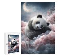 1000 PCS Jigsaw Puzzle for Teenagers Panda Dreams in Clouds -2 Jigsaws for Adults Puzzle Difficult Challenge Fun Activities at Home Great Gift for Gaming 1000 PCS
