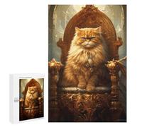 1000 PCS Jigsaw Puzzle for Teenagers Royal Persian Cat Throne-2 Jigsaws for Adults Puzzle Difficult Challenge Fun Activities at Home Great Gift for Gaming 1000 PCS