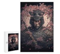 1000 PCS Jigsaw Puzzle for Teenagers Samurai Warrior with Cherry Blossoms-6 Jigsaw Puzzles for Adults Analysis And Logic Every Piece Is Unique - Brainteaser Family Games 1000 PCS