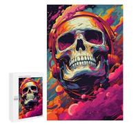 1000 PCS Jigsaw Puzzle for Teenagers Skull Headphones Artwork Jigsaws for Adults Puzzle Difficult Challenge Fun Activities at Home Great Gift for Gaming 1000 PCS