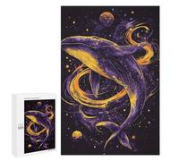 1000 PCS Jigsaw Puzzle for Teenagers Whale Galaxy Art Print-2 Jigsaws for Adults Puzzle Difficult Challenge Fun Activities at Home Great Gift for Gaming 1000 PCS