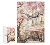 1000 PCS Jigsaw Puzzle for Teenagers Whale in Parisian Café Adult Jigsaw Puzzles Staycation Kill Time Every Piece Is Unique - Great Gift for Gaming 1000 PCS
