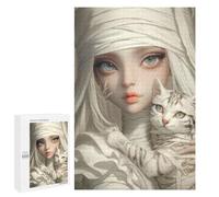 1000 PCS Jigsaw Puzzle for Teenagers White Veil Cat Embrace Jigsaws for Adults Puzzle Difficult Challenge Fun Activities at Home Great Gift for Gaming 1000 PCS