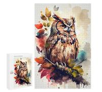 1000 PCS Jigsaw Puzzle for Teenagerss Autumnal Owl Watercolor Teenagers Puzzles Fun Games Analysis And Logic Christmas Birthday Gifts 1000 PCS