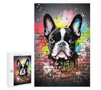 1000 PCS Jigsaw Puzzle for Teenagerss Boston Terrier Graffiti Jigsaw for Adults Fun Games But Fun And Humorous Unique Birthday And Xmas Gifts 1000 PCS