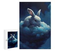 1000 PCS Jigsaw Puzzle for Teenagerss Cloudy Bunny Night Jigsaws for Adults Fun Games Birthday Present Unique Birthday And Xmas Gifts 1000 PCS