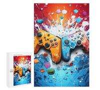 1000 PCS Jigsaw Puzzle for Teenagerss Colorful Gaming Controllers Art -2 Jigsaws for Adults Fun Games Birthday Present Unique Birthday And Xmas Gifts 1000 PCS