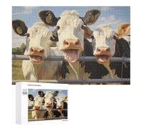 1000 PCS Jigsaw Puzzle for Teenagerss Curious Cows at The Fence Jigsaws for Adults Fun Games Birthday Present Unique Birthday And Xmas Gifts 1000 PCS