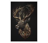 1000 PCS Jigsaw Puzzle for Teenagerss Deer Black Gold Puzzles for Adults Anti-Stress Toys Pattern Assembly Fun Activities at Home 1000 PCS