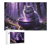 1000 PCS Jigsaw Puzzle for Teenagerss Enchanted Forest Potion Cat Jigsaws for Adults Fun Games Birthday Present Unique Birthday And Xmas Gifts 1000 PCS