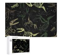 1000 PCS Jigsaw Puzzle for Teenagerss Glow in Dark Dinosaur Skeletons Jigsaws for Adults Fun Games Birthday Present Unique Birthday And Xmas Gifts 1000 PCS