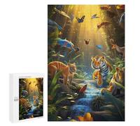1000 PCS Jigsaw Puzzle for Teenagerss Jungle Majesty Tigers Amidst Nature's Splendor Jigsaws for Adults Fun Games Birthday Present Unique Birthday And Xmas Gifts 1000 PCS