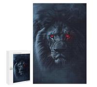 1000 PCS Jigsaw Puzzle for Teenagerss Lion Dark Black Evil Glow Jigsaw for Adults Fun Games But Fun And Humorous Unique Birthday And Xmas Gifts 1000 PCS