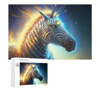 1000 PCS Jigsaw Puzzle for Teenagerss Magical Zebra with Celestial Horns Jigsaws for Adults Fun Games Birthday Present Unique Birthday And Xmas Gifts 1000 PCS