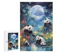 1000 PCS Jigsaw Puzzle for Teenagerss Pandas in Moonlit Jungle Jigsaws for Adults Fun Games Birthday Present Unique Birthday And Xmas Gifts 1000 PCS